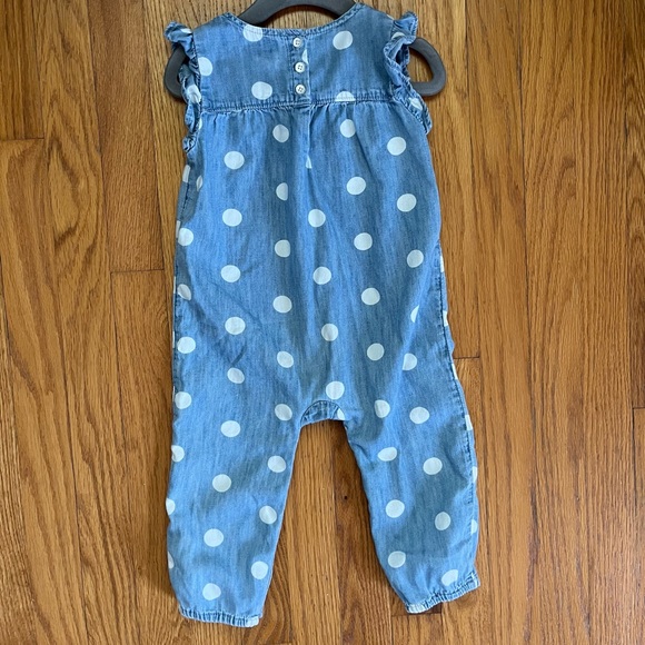 Baby Gap Ruffle Dot Denim One Piece - Picture 2 of 4